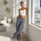 ⏰🔥 ¡OFERTA 50% OFF! 👖✨ Pantalón Cargo Vintage de Pierna Ancha para Mujer – Corte Holgado, Múltiples Bolsillos y Estilo Urbano Cómodo