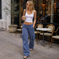 ⏰🔥 ¡OFERTA 50% OFF! 👖✨ Pantalón Cargo Vintage de Pierna Ancha para Mujer – Corte Holgado, Múltiples Bolsillos y Estilo Urbano Cómodo
