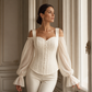 Women's Cold Shoulder Floral Jacquard Top