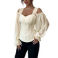 Women's Cold Shoulder Floral Jacquard Top