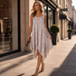 🔥⏰ ¡OFERTA 50% OFF! 👗 Vestido Midi de Vacaciones para Mujer – Estampado de Corazones, Sin Mangas y Bajo Asimétrico ✨