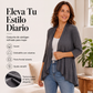 Cárdigan de manga 3/4 para mujer, de frente abierto