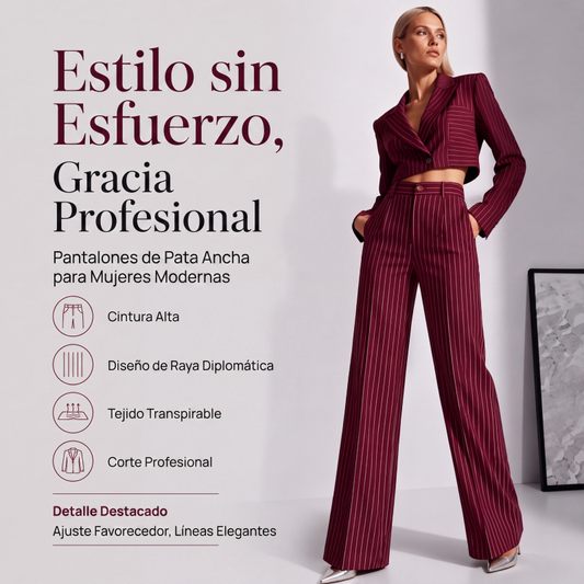 🔥⏰ ¡OFERTA 50% OFF! 👖 Pantalones de Pierna Ancha a Rayas para Mujer – Talle Alto, Corte Fluido y Estilo Elegante ✨