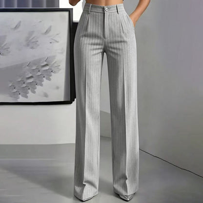 🔥⏰ ¡OFERTA 50% OFF! 👖 Pantalones de Pierna Ancha a Rayas para Mujer – Talle Alto, Corte Fluido y Estilo Elegante ✨