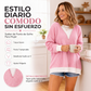 🔥⏰ ¡OFERTA 50% OFF! 👕 Top Casual de Mujer con Cuello Redondo y Bloques de Color – Estilo Moderno, Cómodo y Fácil de Combinar ✨