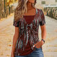 ⏰🔥 ¡OFERTA 50% OFF! 🐆👕 Camiseta de Mujer con Estampado de Leopardo y Anilla en O – Diseño Falso de Dos Piezas para un Look Moderno y Llamativo ✨