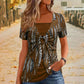 ⏰🔥 ¡OFERTA 50% OFF! 🐆👕 Camiseta de Mujer con Estampado de Leopardo y Anilla en O – Diseño Falso de Dos Piezas para un Look Moderno y Llamativo ✨