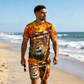 ⏰🔥 ¡OFERTA 50% OFF! 🐯👕 Conjunto de 2 Piezas para Hombre – Camiseta + Pantalón Corto con Estampado 3D de Animales, Fresco, Cómodo y Llamativo