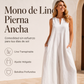 ⏰🔥 ¡OFERTA 50% OFF! 👗✨ Mono de Lino de Pierna Ancha para Mujer – Cuello en V, Corte Holgado y Comodidad Fresca para el Verano