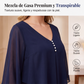 ⏰🔥 ¡OFERTA 50% OFF! 👗✨ Vestido Midi de Gasa en Capas para Mujer – Elegante Diseño de Falso Dos Piezas y Bajo Asimétrico Favorecedor