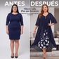 ⏰🔥 ¡OFERTA 50% OFF! 👗✨ Vestido Midi de Gasa en Capas para Mujer – Elegante Diseño de Falso Dos Piezas y Bajo Asimétrico Favorecedor