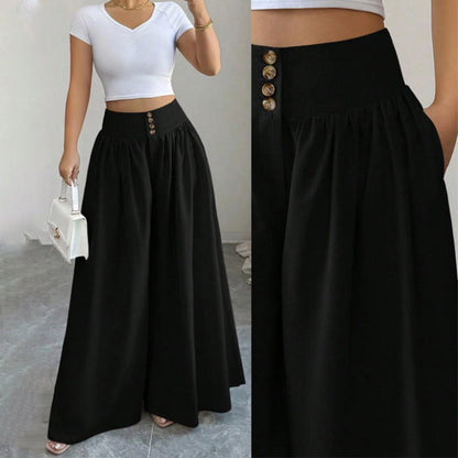 ⏰🔥 ¡OFERTA 50% OFF! 👖✨ Pantalones de Pierna Ancha de Talle Alto para Mujer – Corte Fluido, Bolsillos Prácticos y Estilo Elegante para Todos los Días