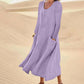 ⏰🔥 ¡OFERTA 50% OFF! 👗🌿 Vestido Largo de Algodón y Lino para Mujer – Corte en A, Bolsillos Prácticos y Comodidad Relajada para Todos los Días ✨