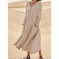 ⏰🔥 ¡OFERTA 50% OFF! 👗🌿 Vestido Largo de Algodón y Lino para Mujer – Corte en A, Bolsillos Prácticos y Comodidad Relajada para Todos los Días ✨