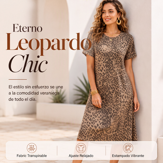 ⏰🔥 ¡OFERTA 50% OFF! 👗🐆 Vestido Largo de Leopardo para Mujer – Corte Holgado, Ligero y Elegante para un Look Llamativo