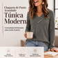 ⏰🔥 ¡OFERTA 50% OFF! 👚✨ Túnica de Punto Canalé para Mujer con Cuello en V – Cálida, Cómoda y Elegante