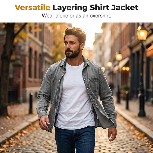 ⏰🔥 ¡OFERTA 50% OFF! 👔✨ Camisa de Hombre de Mezcla de Algodón – Fresca, Cómoda y Versátil con Bolsillo en el Pecho