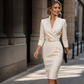 ⏰🔥 ¡OFERTA 50% OFF! 👗✨ Vestido Midi Elegante para Mujer – Silueta Estilizada, Cintura Definida y Estilo Profesional