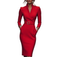 ⏰🔥 ¡OFERTA 50% OFF! 👗✨ Vestido Midi Elegante para Mujer – Silueta Estilizada, Cintura Definida y Estilo Profesional