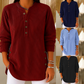 Camisetas henley de pana con botones para mujer