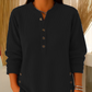 Camisetas henley de pana con botones para mujer