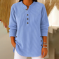 Camisetas henley de pana con botones para mujer
