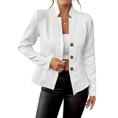 Blazer con botones de textura para mujer