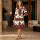 Vestido bohemio para mujer con cuello en V y volantes escalonados