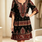 Vestido bohemio para mujer con cuello en V y volantes escalonados