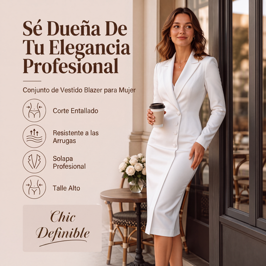 ⏰🔥 ¡OFERTA 50% OFF! 👗✨ Vestido Blazer Asimétrico para Mujer – Elegante, Sofisticado y Favorecedor para un Look Impecable