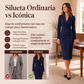 Vestido blazer elegante asimétrico de mujer con cierre de botones simple