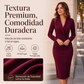 Vestido blazer elegante asimétrico de mujer con cierre de botones simple