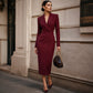 Vestido blazer elegante asimétrico de mujer con cierre de botones simple