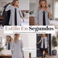 Vestido casual de manga larga de punto canelado para mujer