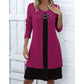 Vestido casual de manga larga de punto canelado para mujer