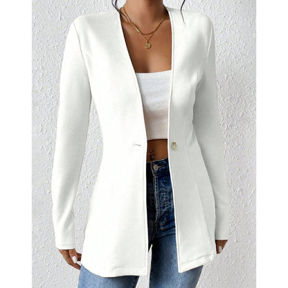 Blazer de mujer con cuello en V y un solo botón