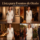 Vestido elegante de manga larga con cuello en V para mujer
