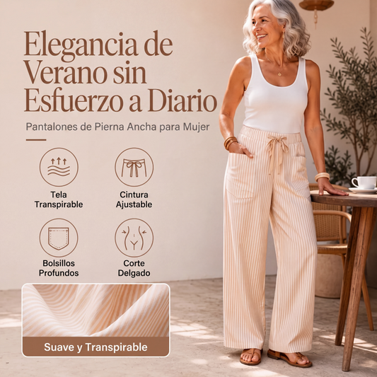 ⏰🔥 ¡OFERTA 50% OFF! 👖☀️ Pantalones Anchos a Rayas para Mujer – Frescos, Cómodos y Perfectos para el Verano