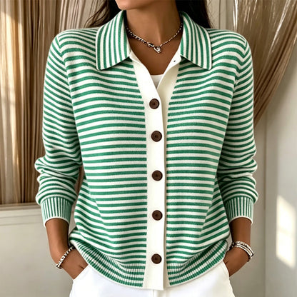 ⏰🔥 ¡OFERTA 50% OFF! 🍂🧥 Cárdigan de Punto a Rayas para Mujer – Cálido, Cómodo y Elegante para el Otoño