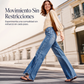 Jeans de pierna ancha de talle alto para mujer
