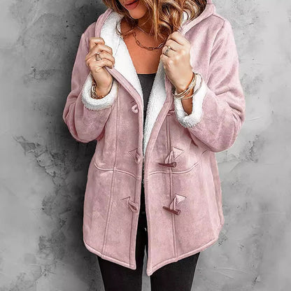 ⏰🔥 ¡OFERTA 50% OFF! 🧥❄️ Abrigo de Ante con Capucha para Mujer – Forro de Felpa Súper Cálido, Cómodo y Elegante