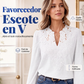 ⏰🔥 ¡OFERTA 50% OFF! 👚✨ Blusa de Encaje con Cuello de Pico para Mujer – Elegante, Femenina y Versátil