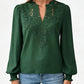 ⏰🔥 ¡OFERTA 50% OFF! 👚✨ Blusa de Encaje con Cuello de Pico para Mujer – Elegante, Femenina y Versátil