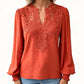 ⏰🔥 ¡OFERTA 50% OFF! 👚✨ Blusa de Encaje con Cuello de Pico para Mujer – Elegante, Femenina y Versátil