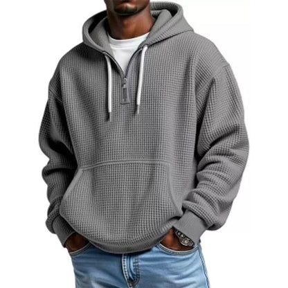 ⏰🔥 ¡OFERTA 50% OFF! 🧥✨ Sudadera con Capucha de Punto para Hombre – Cálida, Cómoda y Versátil con Cremallera de 1/4