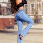 ⏰🔥 ¡OFERTA 50% OFF! 👖✨ Jeans Acampanados de Talle Alto para Mujer – Efecto Estilizado, Cómodos y con Ajuste Perfecto