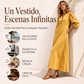 ⏰🔥 ¡OFERTA 50% OFF! 👗✨ Vestido Maxi Casual para Mujer con Cuello en V y Mangas Abullonadas – Elegante, Cómodo y Favorecedor