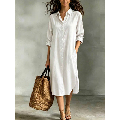 ⏰🔥 ¡OFERTA 50% OFF! 👗✨ Vestido Camisero Casual para Mujer con Bolsillos – Fresco, Cómodo y Elegante para Verano