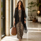 ⏰🔥 ¡OFERTA 50% OFF! 🐆👗 Conjunto de 2 Piezas para Mujer con Estampado Leopardo – Vestido Fluido y Cárdigan Elegante