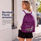 Mochila vintage con cordón plegable para mujer